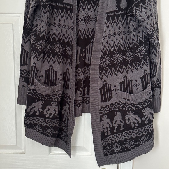 Doctor Who Torrid BBC Black and Grey Gray Cardigan Open Front Women Plus Size 2 - Picture 3 of 8